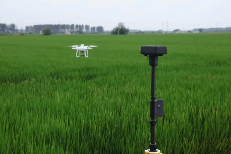 imagem de drone sobrevoando plantação